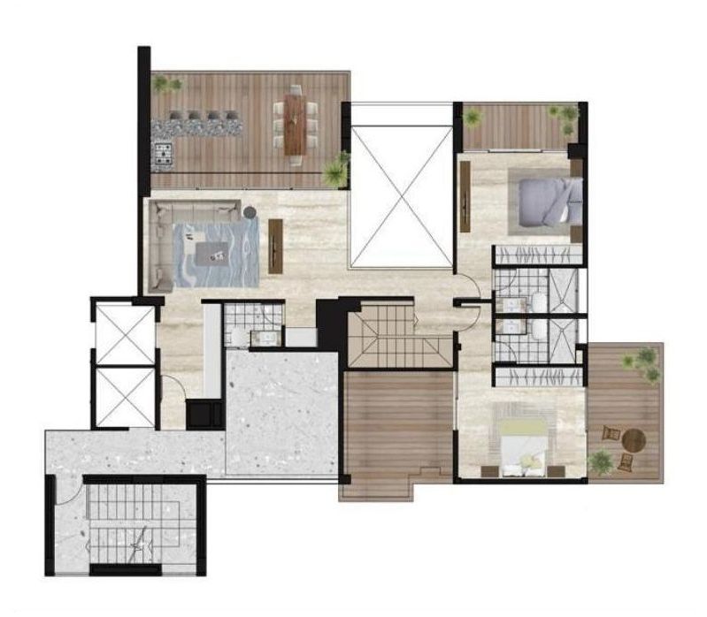 Venta apartamento Pent-House Dplex en el Country Club, sin acabados (obra gris), vista espectacular, zona cntrica pero muy tranquila.